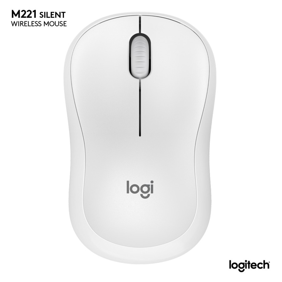 White Mouse Logitech M221 Wireless Silent Click, Off White - Garansi Resmi ORIGINAL 100%