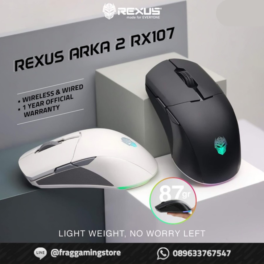 Rexus Mouse Wireless Gaming Arka 107 Dual Connection