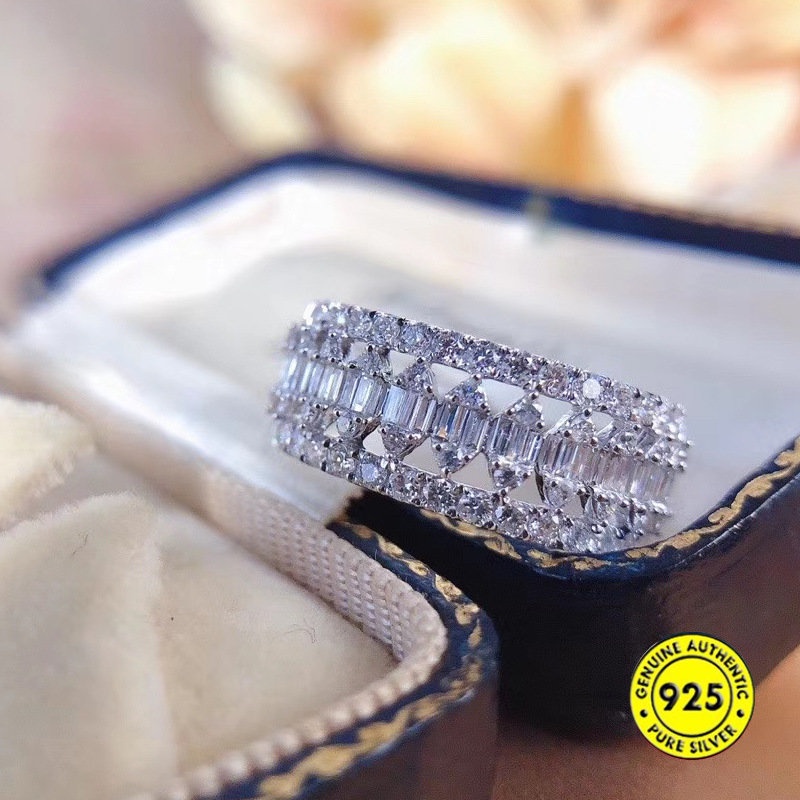 Cincin Lapis Emas 18K Dengan Hiasan Berlian Imitasi Untuk Wanita M43
