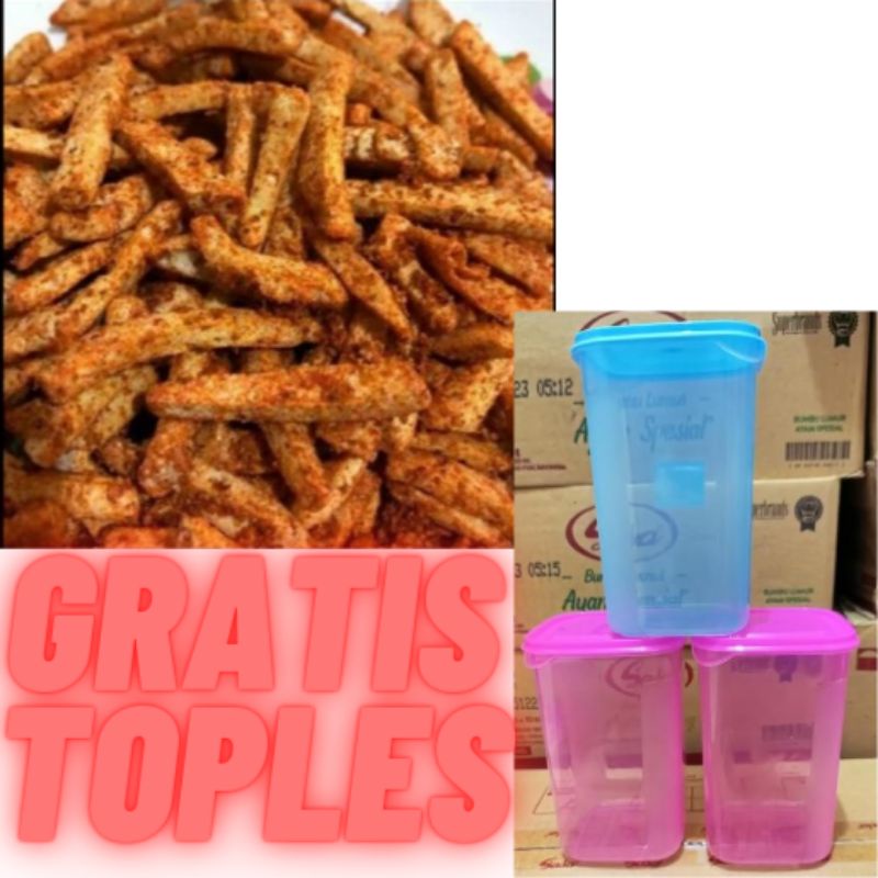 

Basreng Stik Pedas / Gurih Gratis Toples