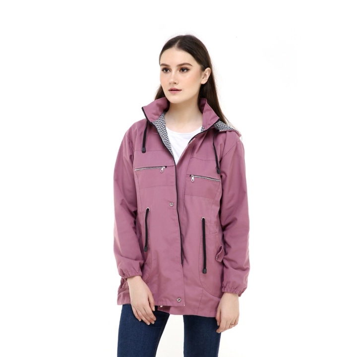 Jaket Parka Cewek Jumbo / big size m/l, xl, xxl, xxxl, hoodie bisa dilepas-PING DUSTY