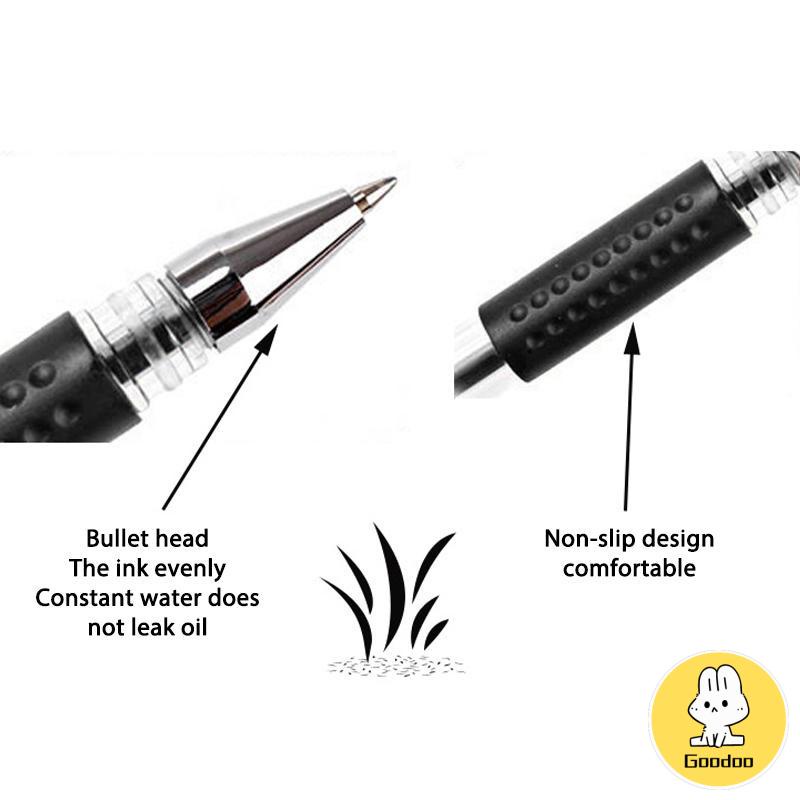 Pulpen Gel Ink 0.5MM Alat Tulis Kantor Sekolah Pena Pen Tinta Cair Standart Warna Merah Hitam Biru-Doo