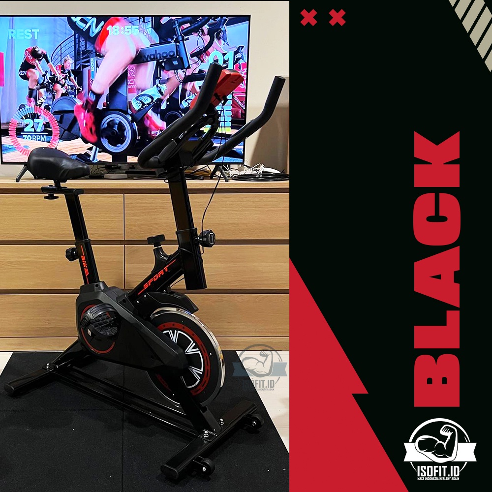 Isofit.id Sepeda Statis Alat Fitness Rumah / Indoor Spinning Exercise Bike Q7