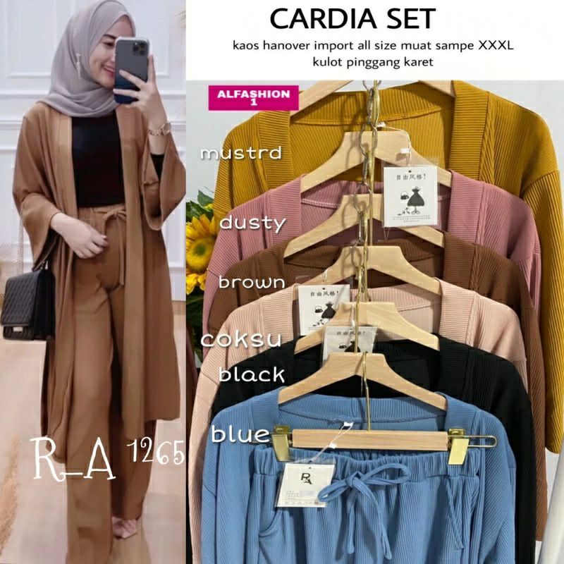 SETELAN KARDIGAN ALL SIZE SUPER CANTIK MODIS FIT XXXL LD 110-130 BAHAN KAOS HANOVER IMPORT TERMURAH KEKINIAN OOTD