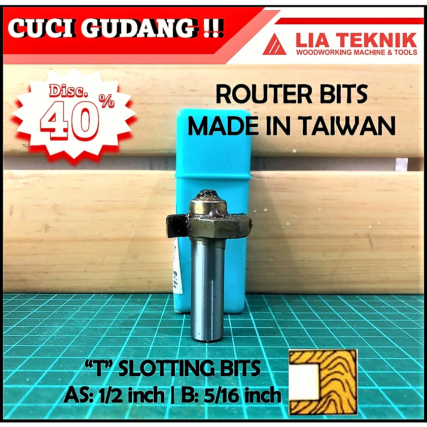 "T" Slotting Bits 1/2"x5/16" | Router Bits | Made in Taiwan