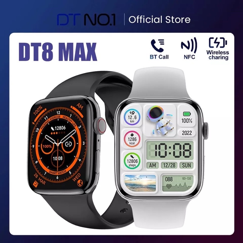 New DT8 MAX Smartwatch Original series 8 GORILLA Glass 45mm 2.0 inch Full Screen jam tangan berenang