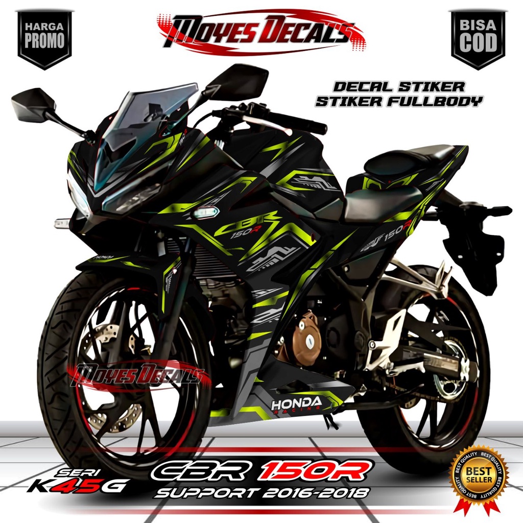 Decal CBR K45G - Motif Matrixline Series Hitam Stabilo
