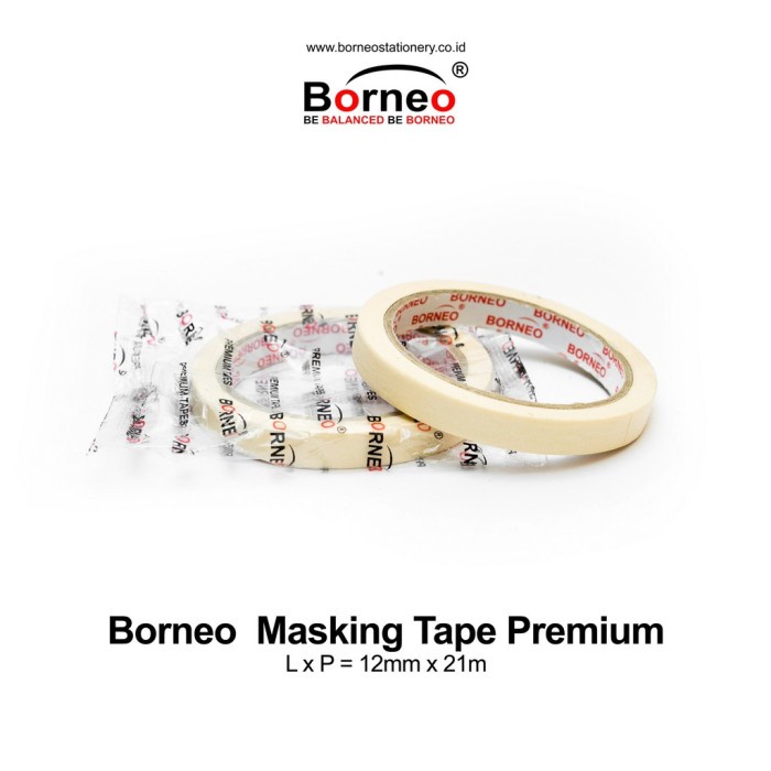 

SOLASI / MASKING TAPE BORNEO PREMIUM 12MMX21M