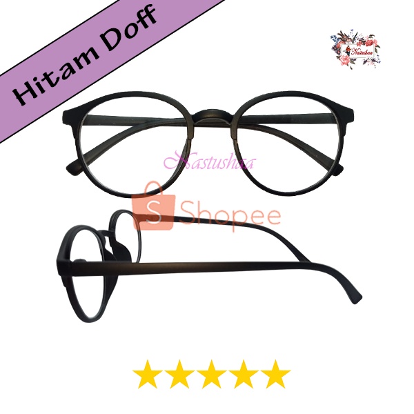 Kacamata Fashion Lensa Normal Transparan Model Frame Oval Retro Vintage Frame Eye-glasses Untuk Pria Wanita Unisex NOCASE