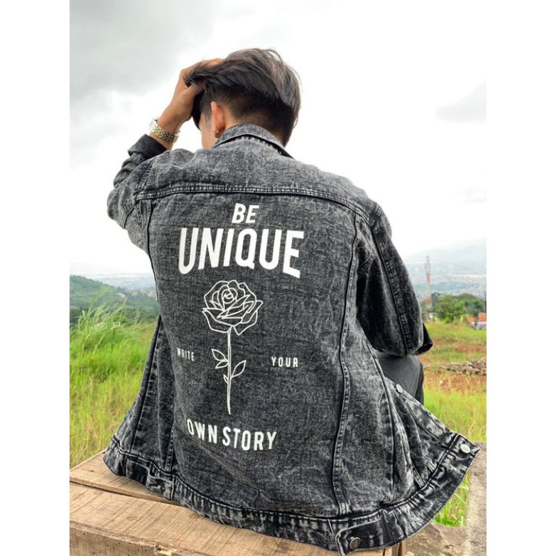 JAKET DENIM Keren / JAKET JEANS Pria Keren MURAH Kualitas Premium PATCH Sudah Terpasang (Bisa COD)-SB UNIQUE
