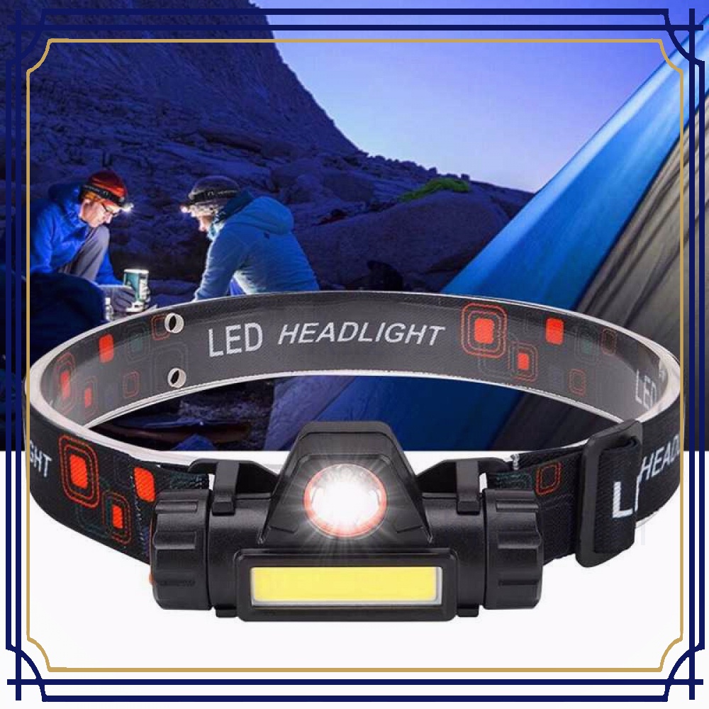 TaffLED Senter Kepala LED Headlight USB Rechargeable Q5 + COB - LE022