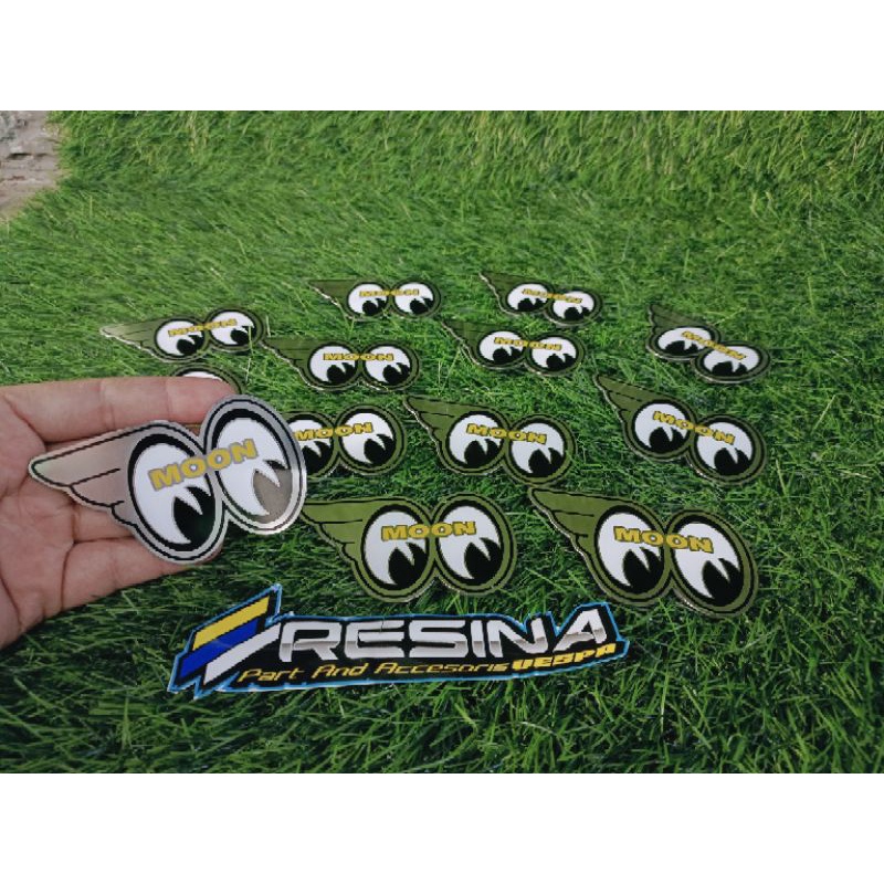 emblem emblim moon eyes vespa bahan stainles bagus