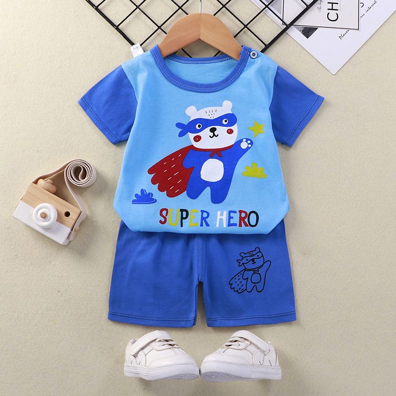 Setelan bayi / pakaian Anak Baju bayi 0-1 tahun / Setelan pendek bayi Baju rumah bayi lucu karakter