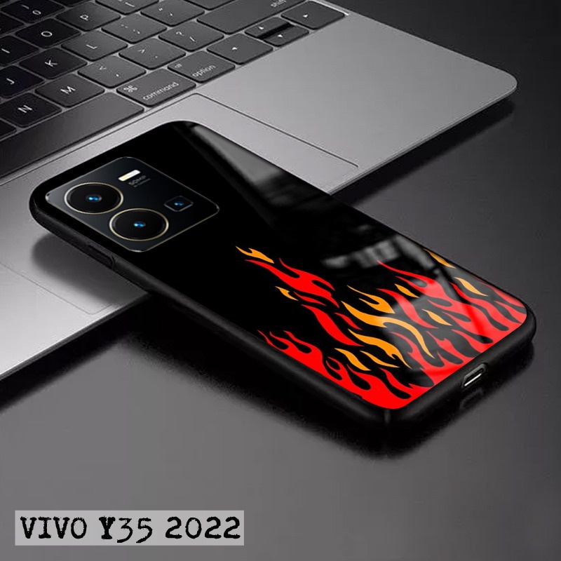 Softcase Glass Kaca VIVO Y35 2022 Terbaru [FC31] Case Motif VIVO Y35 2022 - Casing Hp VIVO Y35 2022 
