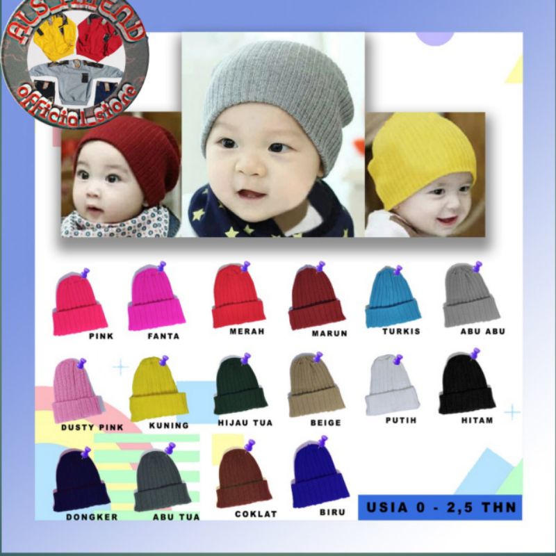 Kupluk Salur Bayi / Kupluk Rajut Bayi / Kupluk Rajut Anak / Kupluk Rajut Polos Anak / Kupluk Polos