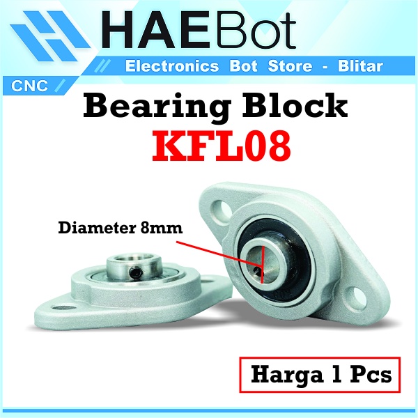 [HAEBOT] Bearing Pillow Block KFL08 KFL 08 8mm Lead Screw Shaft Holder CNC Bracket Dudukan 3D Printer Ball Threaded Rod As Besi Mekanik Vertikal