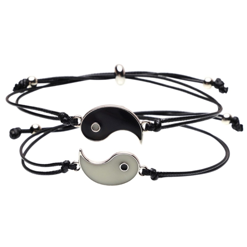 Set Gelang Tenunan Tangan Desain Yin Yang Untuk Anak Perempuan