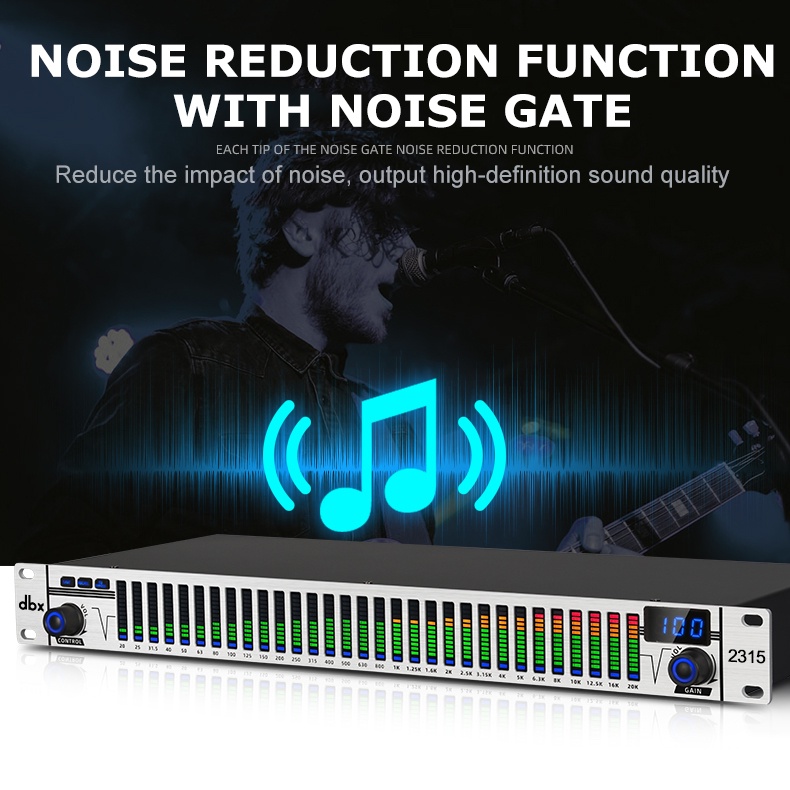 DBX 2315S equalizer elektronik profesional 31-band equalizer digital pengurangan kebisingan profesional kinerja equalizer pemrosesan suara