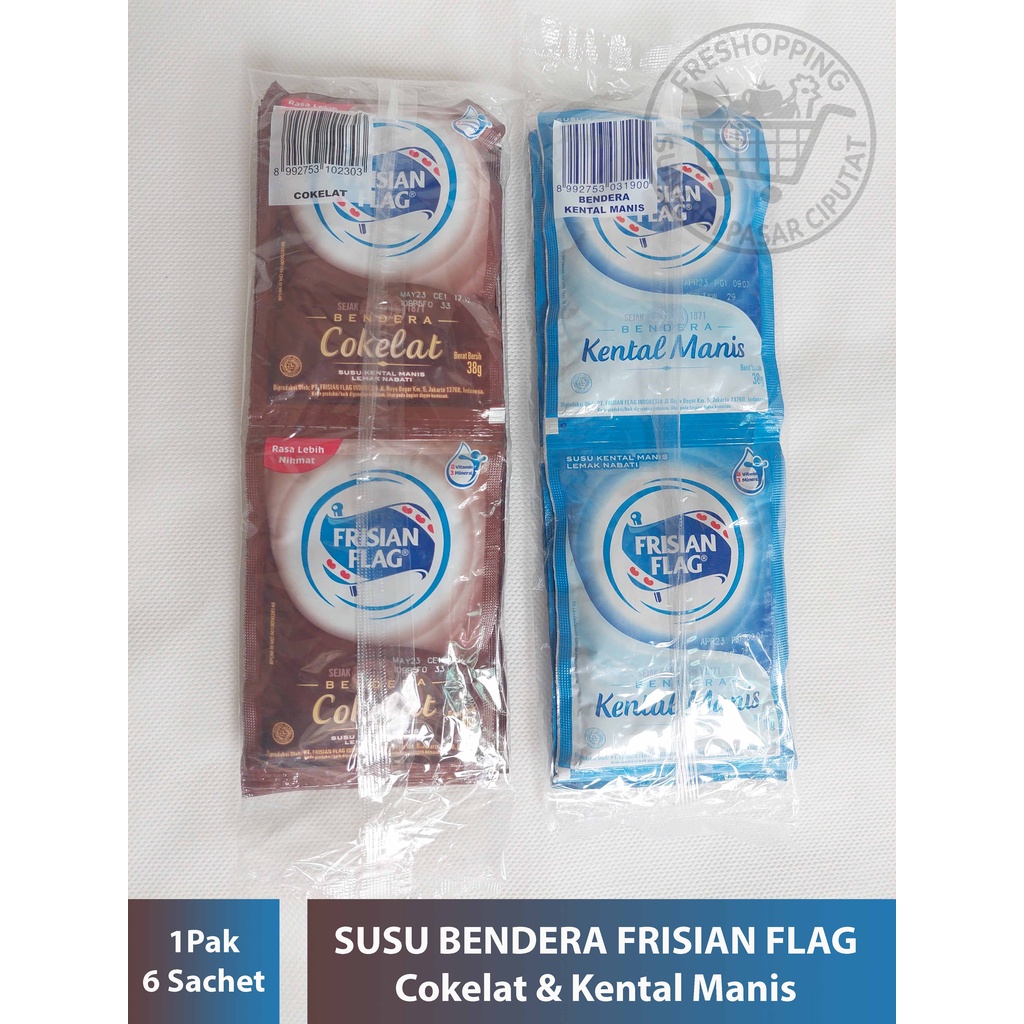 

Frisian Flag susu Kental Manis & Coklat 1pak 6 sachet