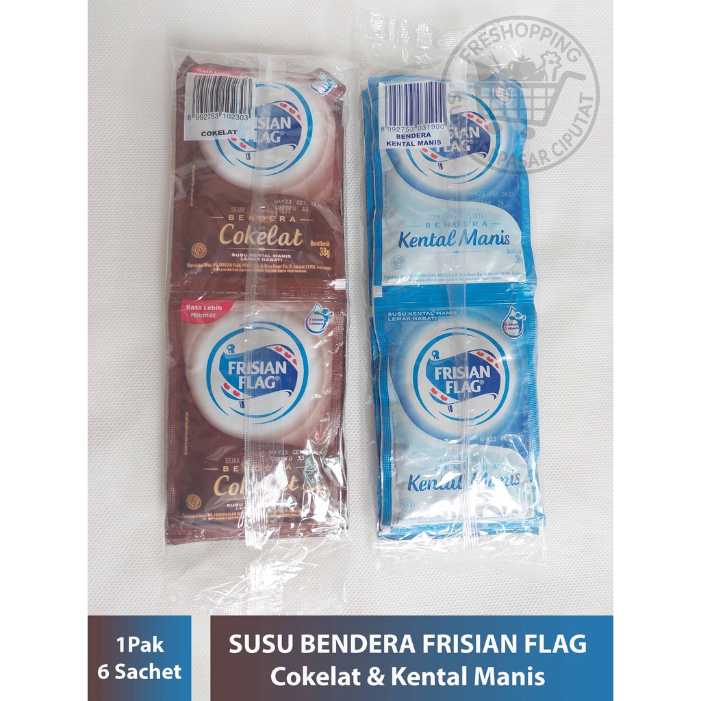 Frisian Flag susu Kental Manis &amp; Coklat 1pak 6 sachet