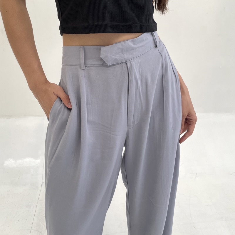 GIA PANTS | Celana Panjang Highwaist Basic Rayon Highwaisted Pants Bahan Celana Kaos Loungewear