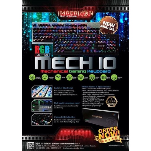 Keyboard Gaming Mechanical Imperion Mech 10 Full Size