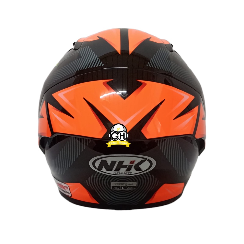 NHK HELM GPR TECH STREET NMS BLACK ORANGE GLOSSY GP R TECH