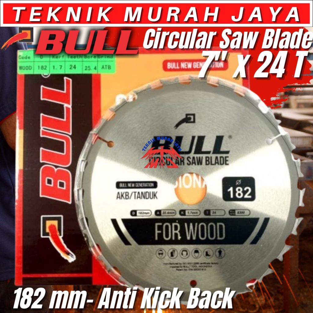 Jual Bull Mata Gergaji Kayu Bulat X T Circular Saw Mm Tanduk