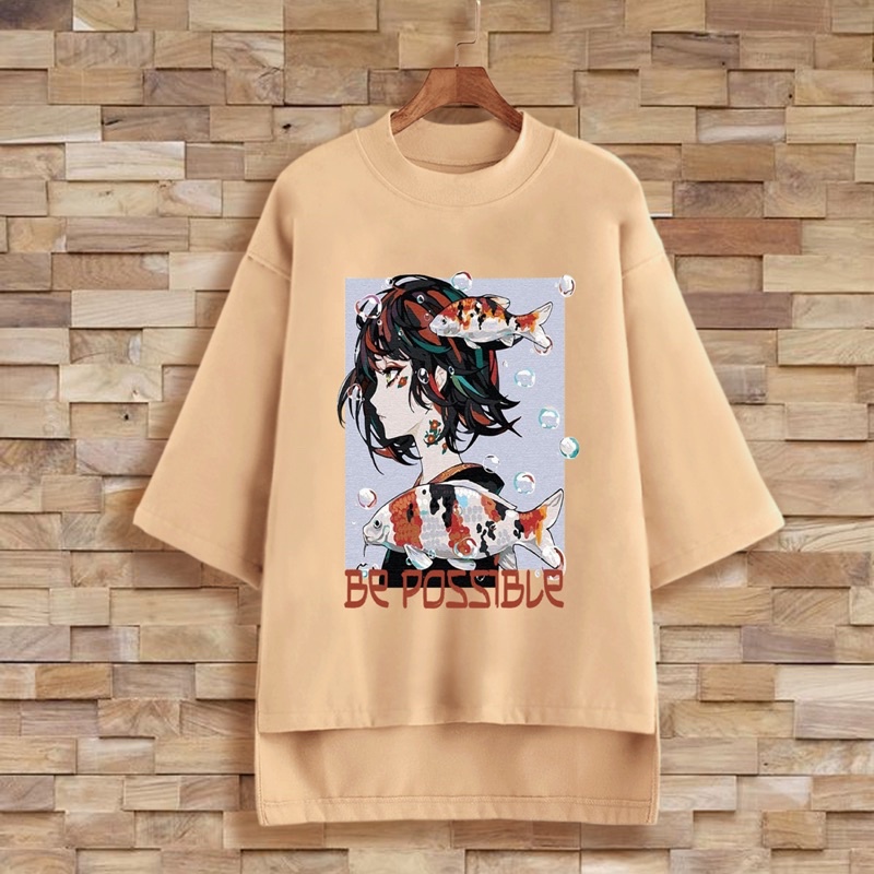 PUFFY_ID kaos oversize tunik wanita BE POSSIBLE tshirt big size cewek premium