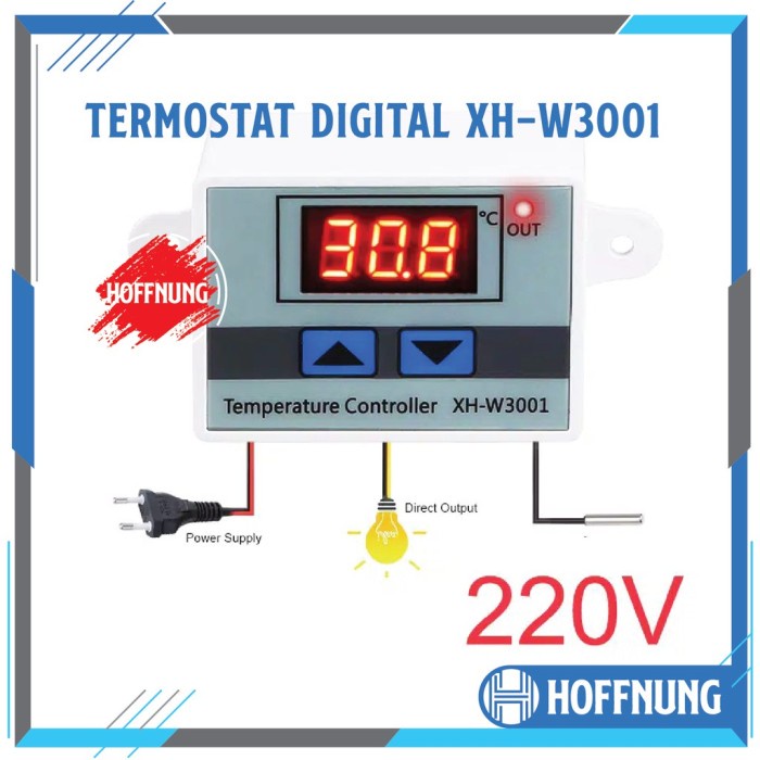 Termostat XH W3001 AC 220V Digital Thermostat Penetas Telur Mesin Teta