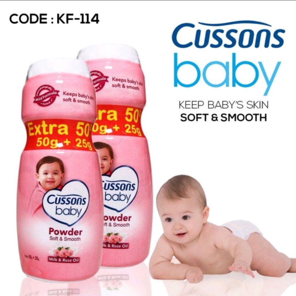 BEDAK BAYI / BEDAK CUSSONS / BABY PODWER CUSSONS 50GRAM+25GRAM (75GRAM) [GERAI]