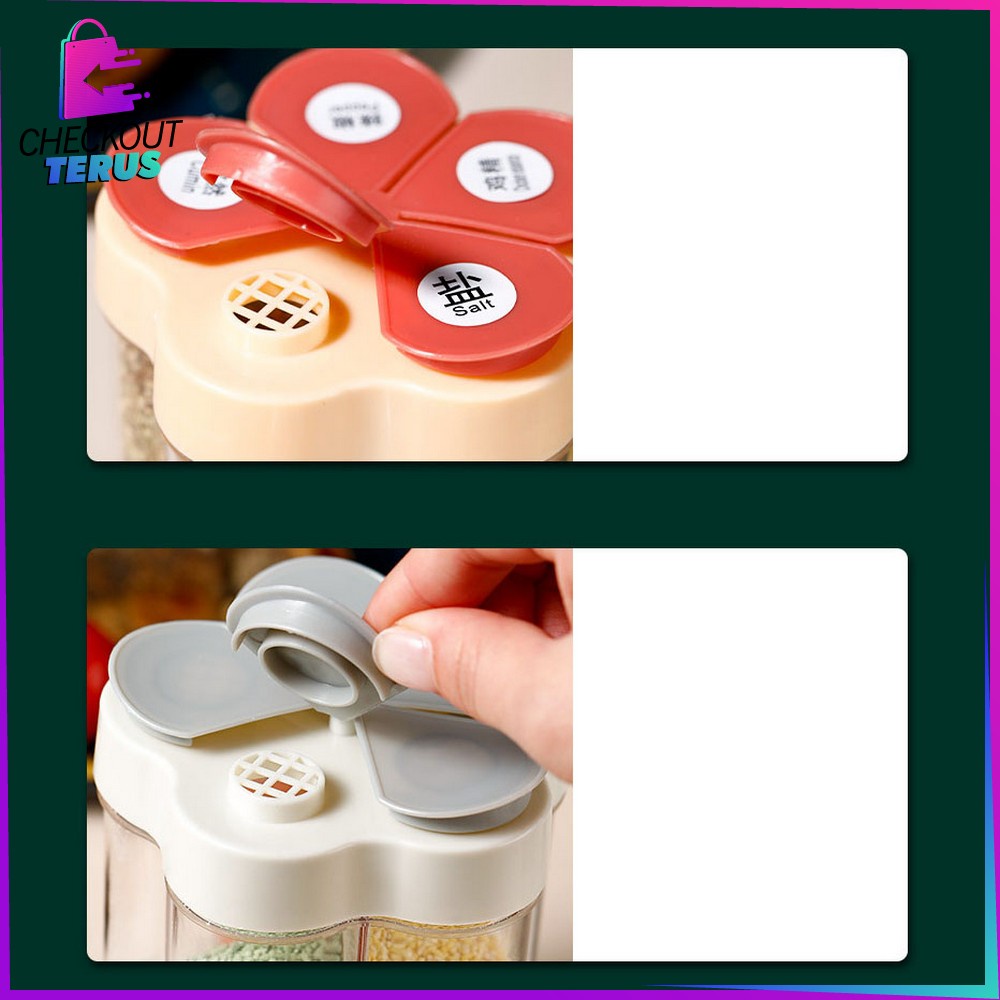 CT C97 Tempat Bumbu Dapur 5 Sekat Bentuk Bunga Multifungsi Penyimpanan Bumbu Masak Serbaguna Wadah Bumbu