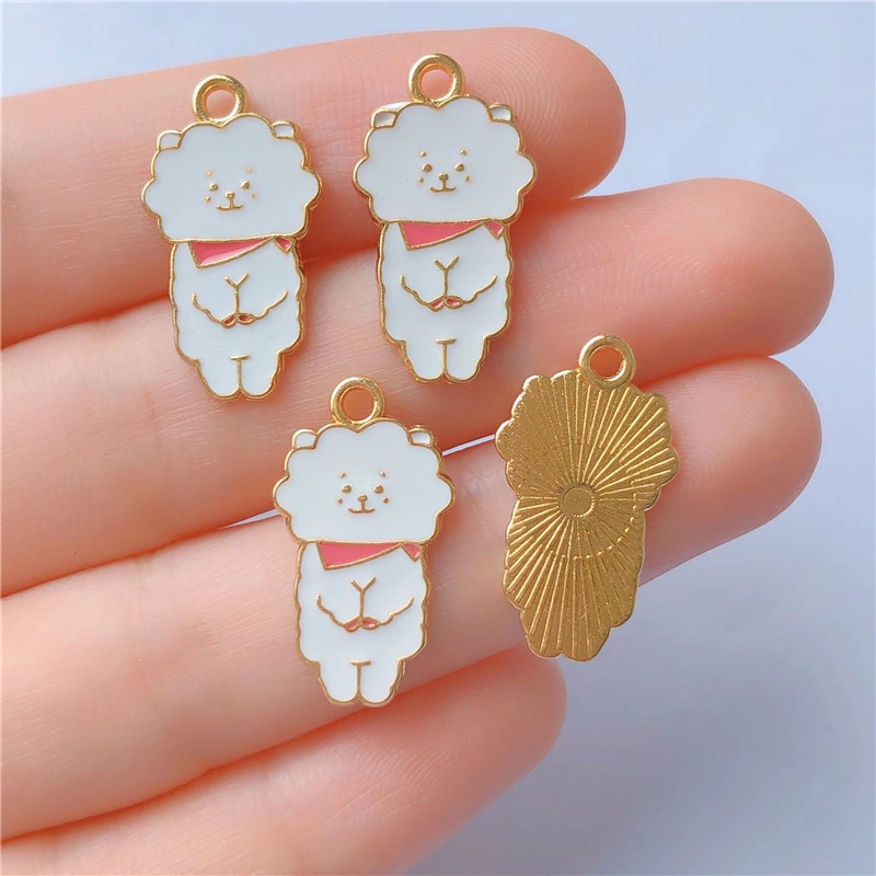 4pcs Liontin Bahan Alloy Desain Beruang Enamel Untuk Antingkalunggelang DIY