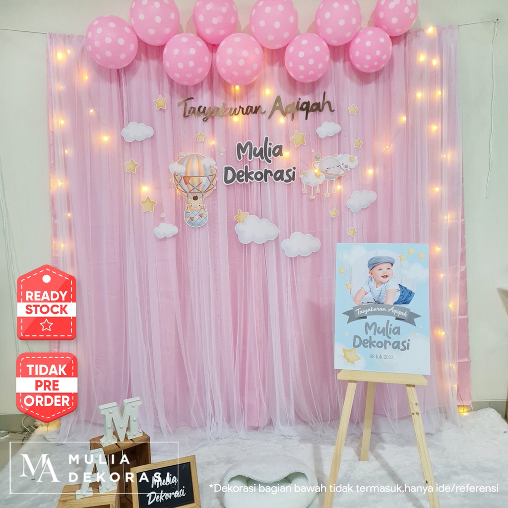 Dekorasi Backdrop Photobooth Syukuran Tasyakuran Aqiqah Ulang Tahun Khitan Anak 4 7 Bulanan Paket ABB