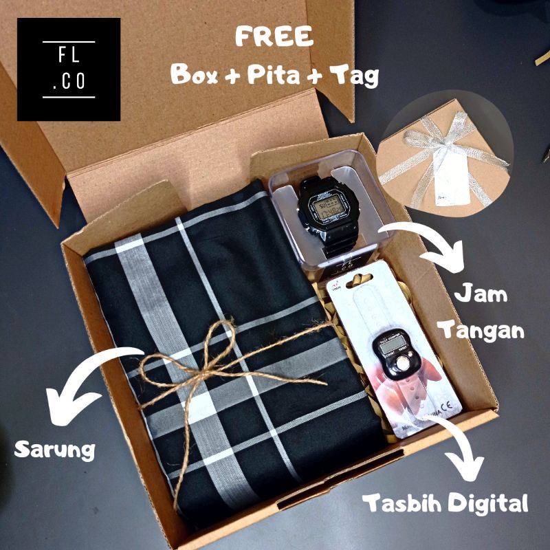 

[COD] Hampers Wisuda / Gift Box Cowok / Kado ulang tahun / Gift Anniversary / Gift Set / Parcel / Sovenir / Sarung / Tasbih Digital / Jam Tangan + Box / Strap mask / Hadiah lainnya