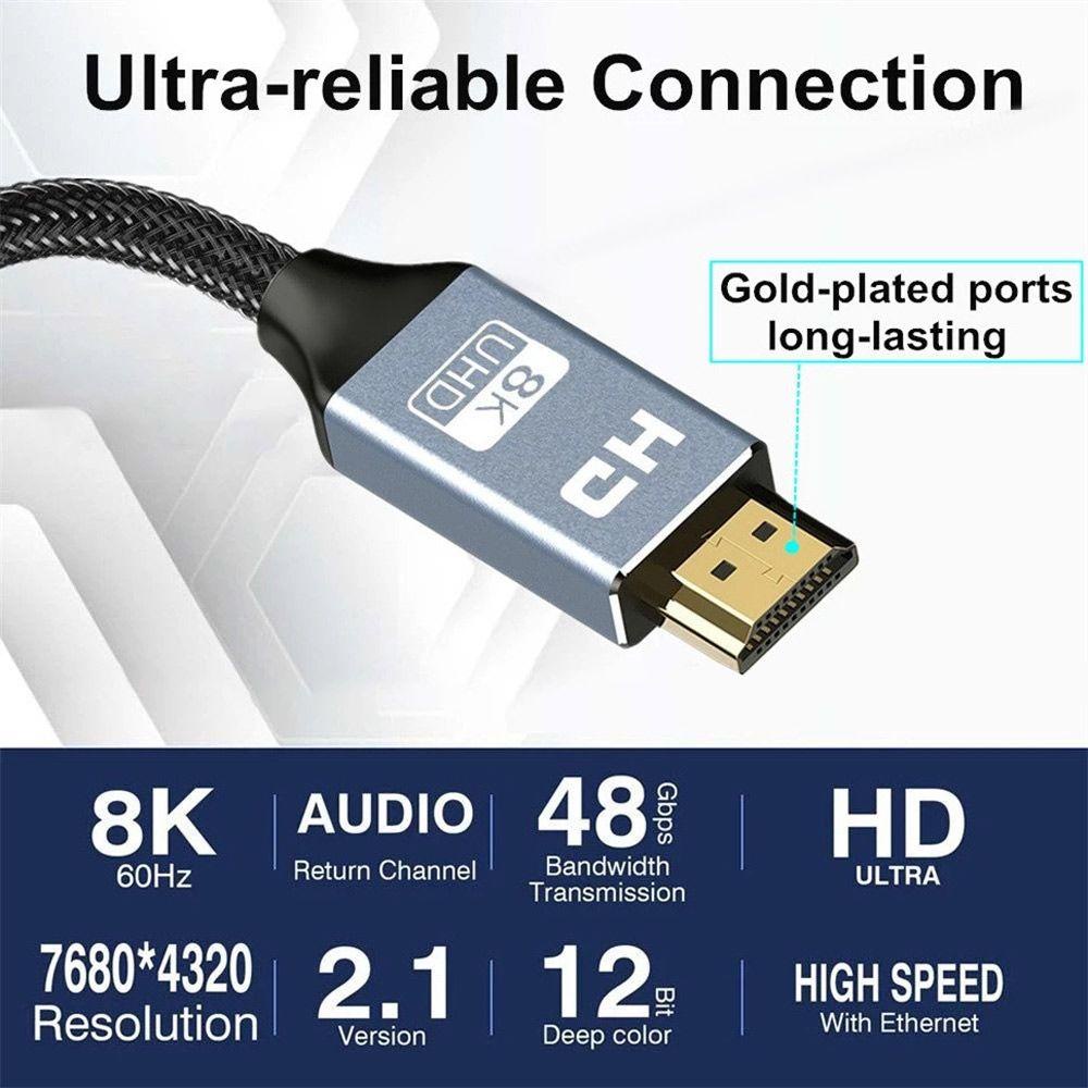 POPULAR Kabel HDMI Extension HDR Gaming Monitor 4K@120Hz Kabel Kartu Grafis Untuk PS5