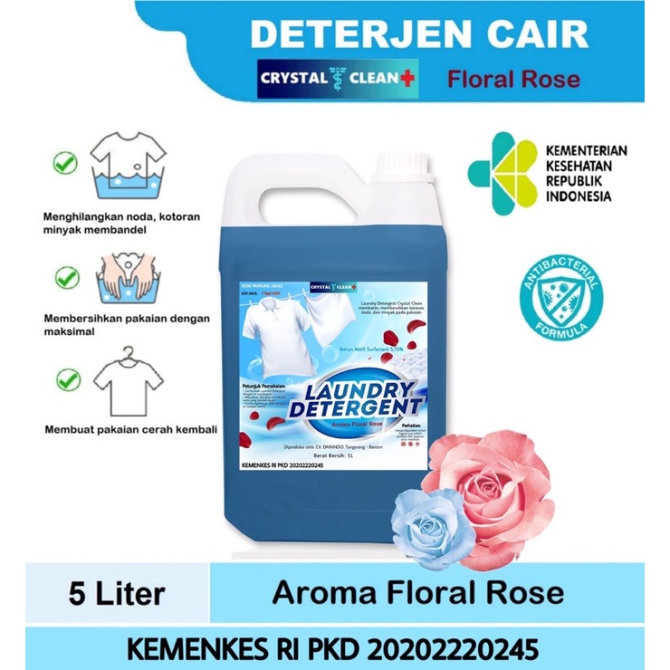 Crystal Clean Deterjen Cair 5 Liter Laundry Liquid Detergent