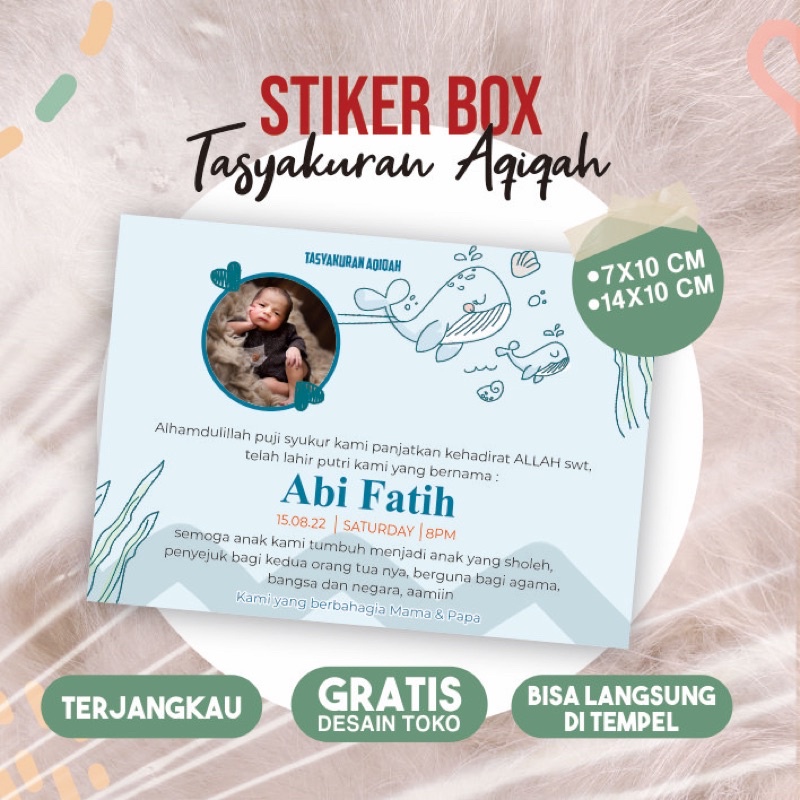 

Stiker tasyakuran aqiqah Murah lucu bisa langsung tempel
