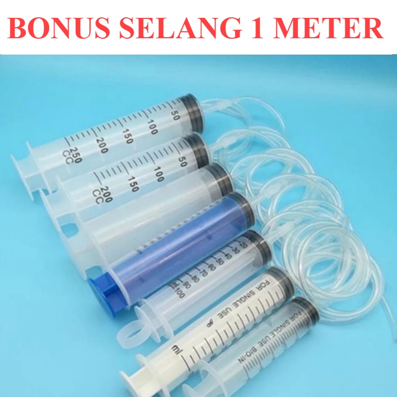 SUNTIKAN BESAR 200ML 60cc 100ml 150cc 300ml LARGE SYRINGE SELANG 1 Meter lolohan lovebird parkit aya
