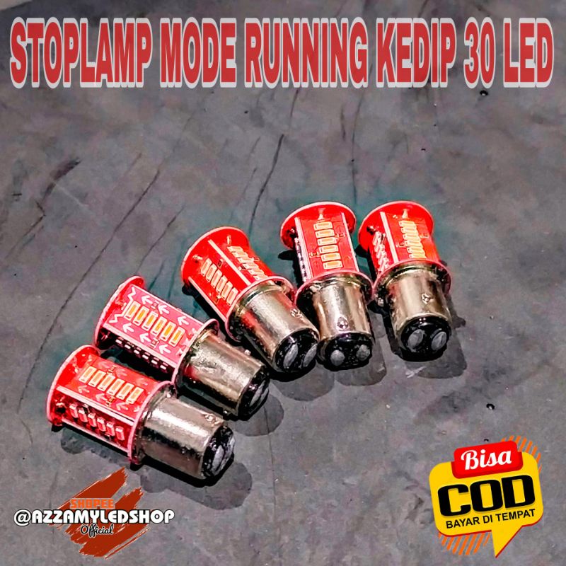 Lampu stop lampu stoplamp belakang universal mode kedip RUNNING 30 led universal mobil motor