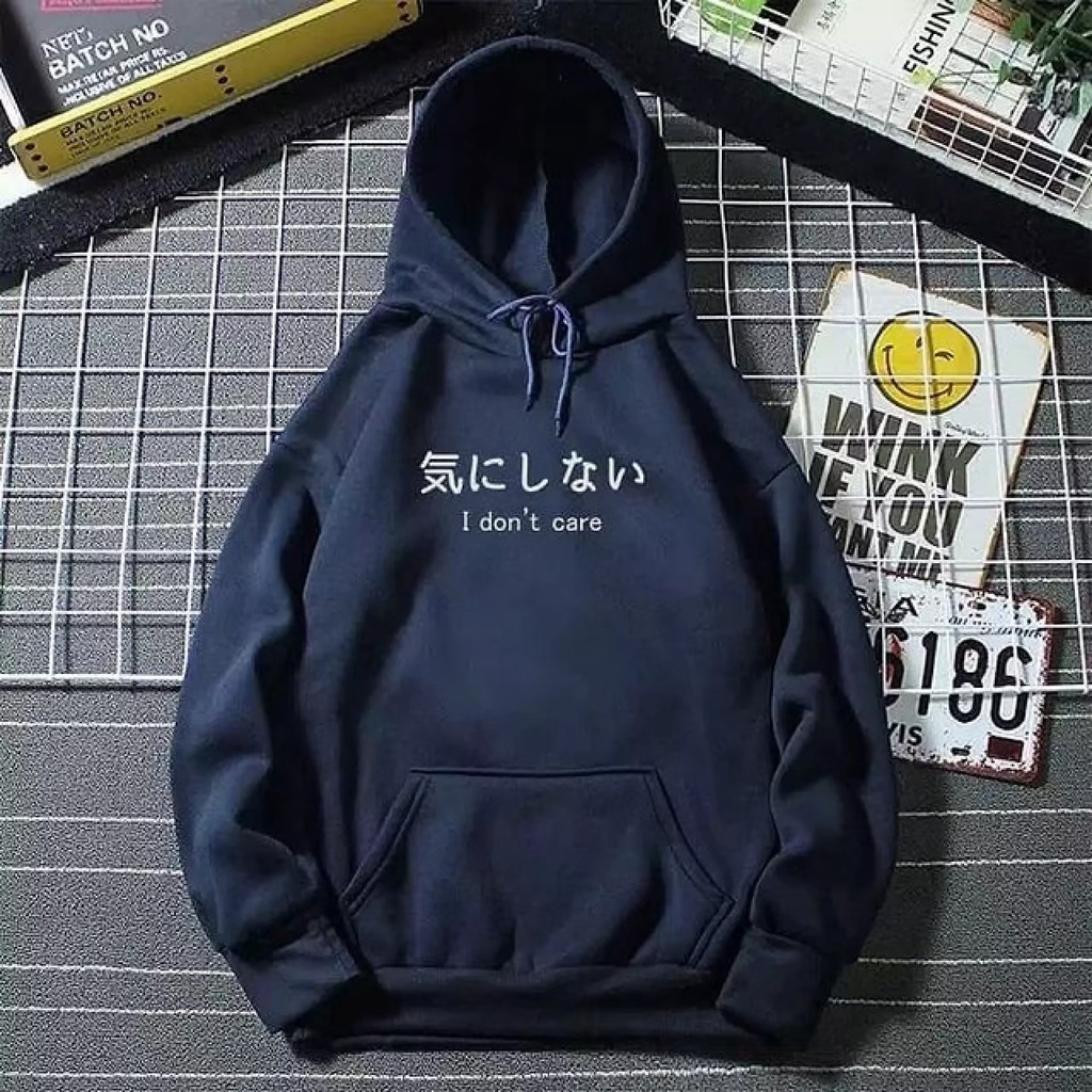 Jaket pria IKC 002 distro cbr six Bandung hoodie dua sisi bolak balik keren grosir pakaian pria H0D7 HOODIE PRIA HODIE PRIA Switer Sweater Suiter Suwiter Sewiter-I DONT CARE HITAM