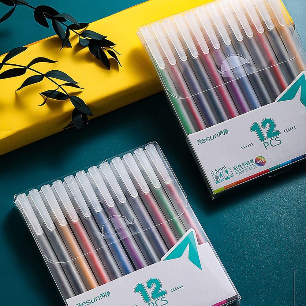 Preva 12PCS/Set Stabilo Pena Set Good-looking Perlengkapan Kantor Sekolah Menggambar Graffiti Perawatan Mata Pena Netral