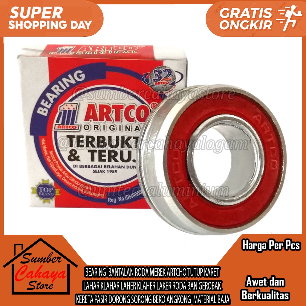 LAHAR KLAHAR LAHER ANGKONG BEARING MEREK ARTCHO KLAHER LAKER RODA BAN GEROBAK KERETA PASIR DORONG SO