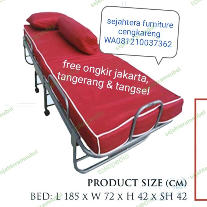 ranjang lipat folding bed kasur lipat foldingbed ranjang besi single always ready