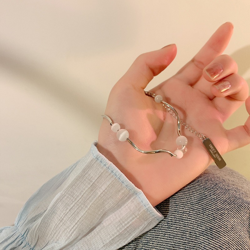 Gelang Manik-Manik Opal Aksen Rumbai Untuk Hadiah