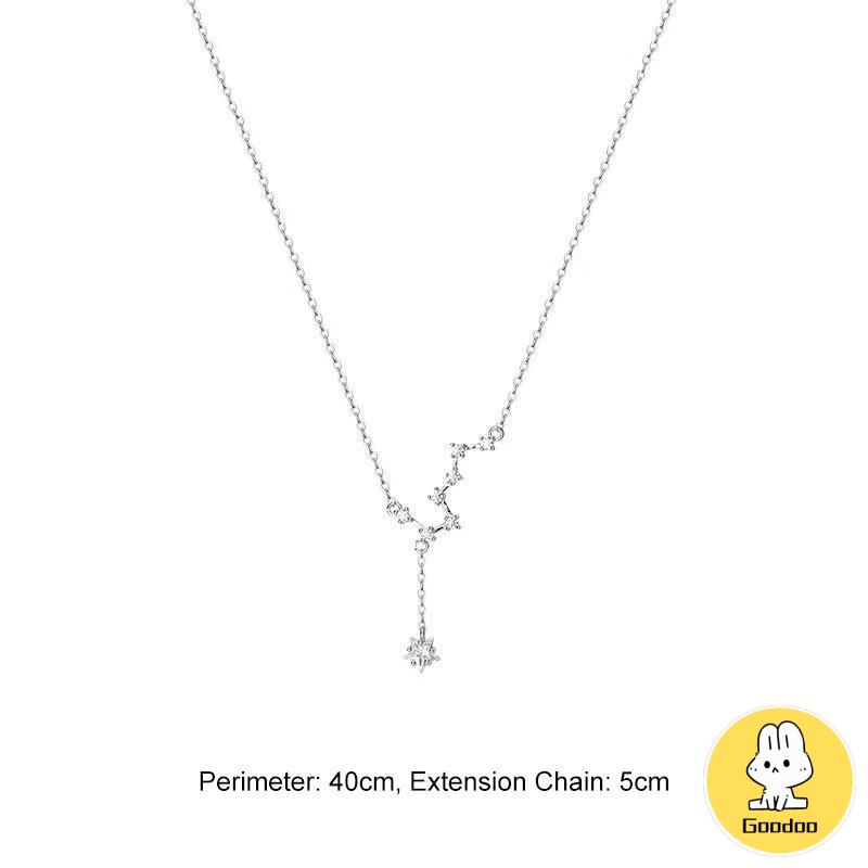 Kalung Korea Big Dipper Wanita Trendy Temperamen Cahaya Mewah Desain Niche Rumbai Kalung Indah Sederhana -Doo