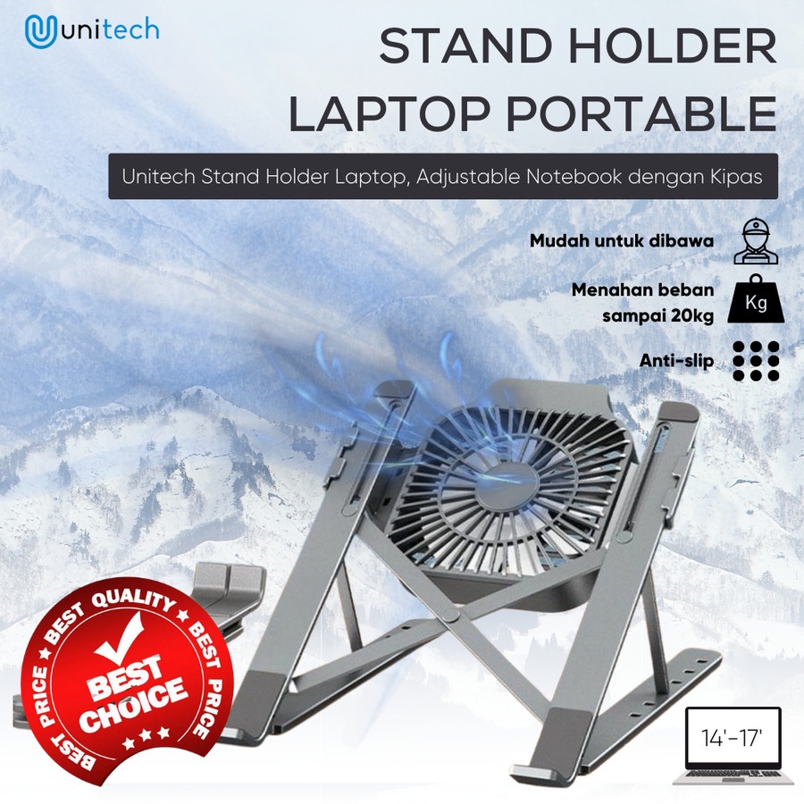 Trend-Dudukan Laptop Portable Stand Holder Adjustable Notebook dengan Kipas