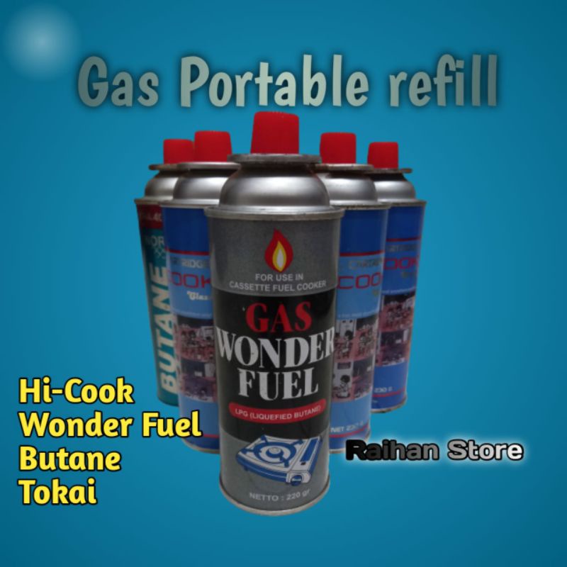 Jual Gas Portable Refill, HiCook, Wonder fuel, Butane, Tokai Shopee