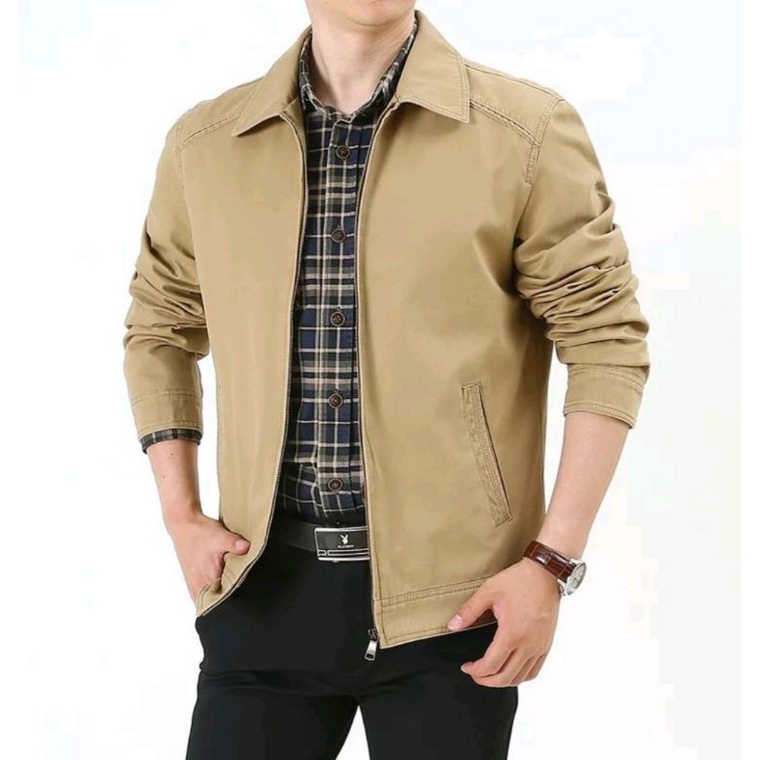 jaket formal semi casual eksekutif pria ellegant bahan katun import premium glorya terbaru