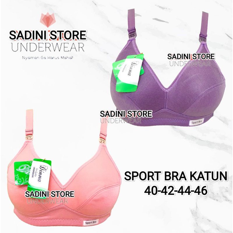 SPORT BRA KATUN BUSA  TIPIS  BUAT SEHARI HARI SIZE BESAR MERK DN (SIZE 34-46)